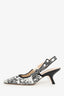 Christian Dior Black/White Fabric J'Adior Slingback Heels Size 36.5