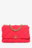 Pre-Loved Chanel Pink Jersey Maxi 19 Flap