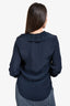 See by Chloe Navy Silk Ruffled Blouse Size 34