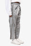 Louis Vuitton Silver Metallic Zip Detailed Pants Size S