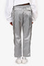 Louis Vuitton Silver Metallic Zip Detailed Pants Size S