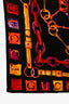 Gucci Black/Multicoloured Silk Horse-Bit Printed Scarf