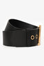 Christian Dior Black Leather 'Diorquake' Buckle Belt