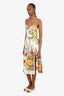 Reformation White/Multicolour Silk Floral Midi Dress Size 6