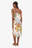 Reformation White/Multicolour Silk Floral Midi Dress Size 6