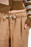 Brunello Cucinelli Beige Linen Beaded Drawstring Joggers Size 6