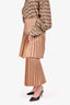 Brunello Cucinelli Blush Pleated Cotton Tiered Midi Skirt Size 6