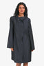 Akris Black Silk Single Breasted Trench Coat Size 40