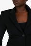 The Row Black Wool Single Breasted Blazer Size 8