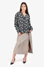 Brunello Cucinelli Grey Suede Crossover Midi Skirt Size 6