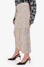 Brunello Cucinelli Grey Suede Crossover Midi Skirt Size 6