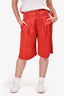 Brunello Cucinelli Red Silk Bermuda Shorts Size 6