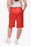 Brunello Cucinelli Red Silk Bermuda Shorts Size 6