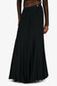 Pre-Loved Chanel™ Black Silk Pleated Maxi Skirt Size 42
