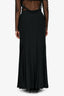 Pre-Loved Chanel™ Black Silk Pleated Maxi Skirt Size 42