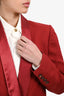Brunello Cucinelli Red Linen Silk Lapel Blazer Size 40
