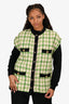 Gucci Green/White Houndstooth Wool Black Accent GG Button Up Vest Size 40