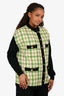 Gucci Green/White Houndstooth Wool Black Accent GG Button Up Vest Size 40