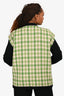 Gucci Green/White Houndstooth Wool Black Accent GG Button Up Vest Size 40
