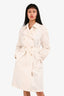 Nili Lotan White Cotton Double Breasted Trench Coat Size S