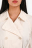 Nili Lotan White Cotton Double Breasted Trench Coat Size S