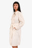 Nili Lotan White Cotton Double Breasted Trench Coat Size S