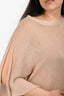 Brunello Cucinelli Beige Linen Knit Sequin Asymmetrical Top Size M/L