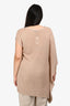 Brunello Cucinelli Beige Linen Knit Sequin Asymmetrical Top Size M/L