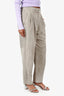 Brunello Cucinelli Taupe Suede Pleated Pants Size 40