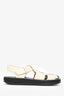 The Row White Leather Black Soled Fisherman Sandals Size 36