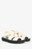 The Row White Leather Black Soled Fisherman Sandals Size 36