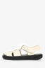 The Row White Leather Black Soled Fisherman Sandals Size 36