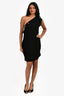 IRO Black One Shoulder Eyelet Detail Mini Dress Size 38