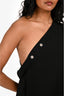 IRO Black One Shoulder Eyelet Detail Mini Dress Size 38