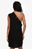 IRO Black One Shoulder Eyelet Detail Mini Dress Size 38