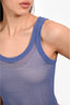 Jean Paul Gaultier Blue Sheer Sleeveless Top Size S