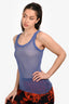 Jean Paul Gaultier Blue Sheer Sleeveless Top Size S