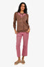 Louis Vuitton Brown  Graphic Printed Cardigan Size S