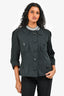 Louis Vuitton Black Nylon Light Weight Button Down Jacket Size 44