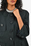 Louis Vuitton Black Nylon Light Weight Button Down Jacket Size 44