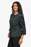 Louis Vuitton Black Nylon Light Weight Button Down Jacket Size 44