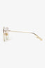 Christian Dior Gold Square Frame Oversized Sunglasses
