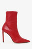 Jimmy Choo Red Leather Pointed Toe Boots Size 36.5