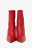 Jimmy Choo Red Leather Pointed Toe Boots Size 36.5