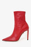 Jimmy Choo Red Leather Pointed Toe Boots Size 36.5