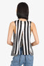 Ann Demeulemeester Black/White Silk Striped Vest Size 38