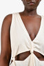 Farm Rio Cream Linen Blend Sleeveless Cut Out Midi Dress Size XL