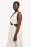 Farm Rio Cream Linen Blend Sleeveless Cut Out Midi Dress Size XL