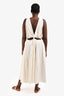 Farm Rio Cream Linen Blend Sleeveless Cut Out Midi Dress Size XL