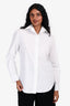 The Row White 'Armelle' Button-Front Shirt with Point Collar Size 6